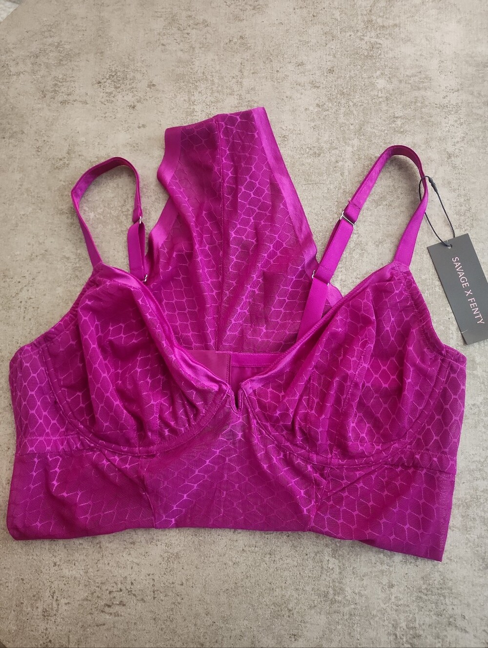 Savage X Fenty Bright Magenta Longline Underwire Bra